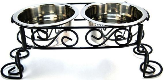 Spot Mediterranian Old Style Stainless Steel Pet Double Diner