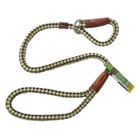 Remington Braided Rope Slip Lead Leash - Green & White