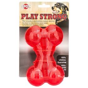 Spot Play Strong Rubber Bone Dog Toy - Red