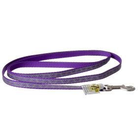 Lazer Brite Reflective Open-Design Dog Leash - Purple Daisy