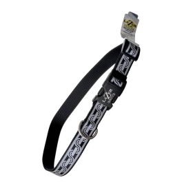 Lazer Brite Reflective Open-Design Adjustable Dog Collar - Black Chain Link