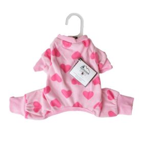 Lookin Good Heart Fleece Dog Pajamas - Pink