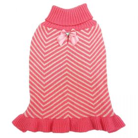 Fashion Pet Stripes & Ruffles Dog Sweater - Pink