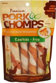 Pork Chomps Premium Real Chicken Wrapped Twists - Large