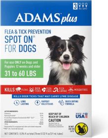 Adams Flea And Tick Prevention Spot On For Dogs 31-60 lbs Large 3 Month Supply