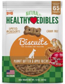 Nylabone Healthy Edibles All Natural Grain Free Limited Ingredient Peanut Butter and Apple Biscuits