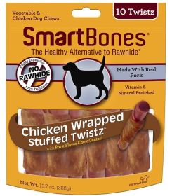 SmartBones Stuffed Twistz Vegetable and Chicken Wrapped Pork Rawhide Free Dog Chew