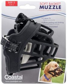 Coastal Pet Soft Basket Muzzle for Dogs Black (size: Size 2)