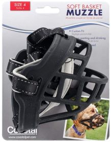Coastal Pet Soft Basket Muzzle for Dogs Black (size: Size 4)