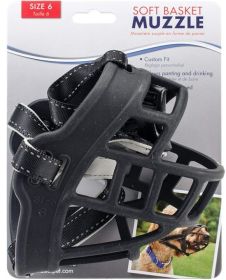 Coastal Pet Soft Basket Muzzle for Dogs Black (size: Size 6)