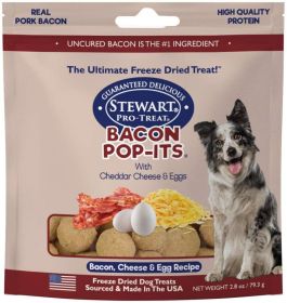 Stewart Bacon Pop-Its Bacon, Cheese, Egg Recipe Freeze Dried Dog Treat (size: 2.8 oz)