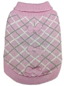 Fashion Pet Pretty in Plaid Dog Sweater Pink (size: X-Small)