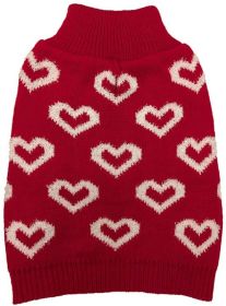 Fashion Pet All Over Hearts Dog Sweater Red (size: small)