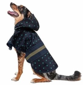 Fashion Pet Polka Dot Dog Raincoat Navy (size: X-Large)