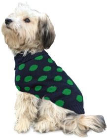 Fashion Pet Contrast Dot Dog Sweater Green (size: large)