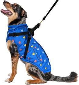 Fashion Pet Puffy Heart Harness Coat Blue (size: medium)