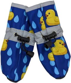 Fashion Pet Rubber Ducky Dog Rainboots Royal Blue (size: large)