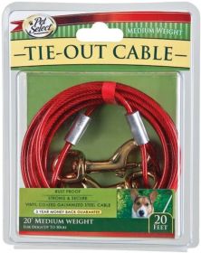 Four Paws Walk-About Tie-Out Cable Medium Weight for Dogs up to 50 lbs (size: 20' Long)