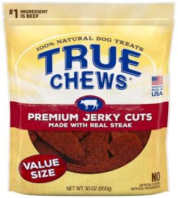 True Chews Premium Jerky Cuts with Real Steak (size: 30 oz)