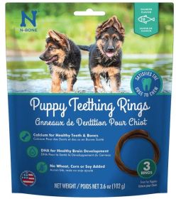 N-Bone Puppy Teething Rings Salmon Flavor (size: 3 count)
