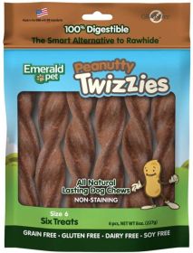 Emerald Pet Peanutty Twizzies Natural Dog Chews (size: 6 Count)