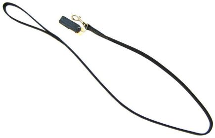 Circle T Leather Lead  - 4' Long - Black (size: 4' Long x 5/8" Wide)