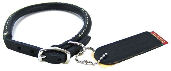 Circle T Pet Leather Round Collar - Black (size: 12" Neck)