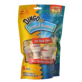 Dingo Dental Bone Chicken & Rawhide Dental Chew (size: Small - 4" (4 Pack))