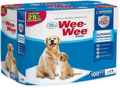 Four Paws Wee Wee Pads Original (size: 100 Pack (22" Long x 23" Wide))