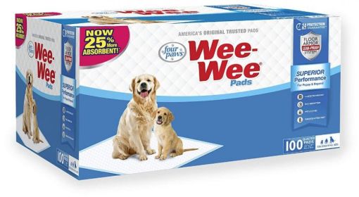 Four Paws Wee Wee Pads Original (size: 100 Pack - Box (22" Long x 23" Wide))