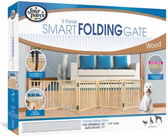 Four Paws Free Standing Gate for Small Pets (size: 5 Panel (For openings 48"-110" Wide))