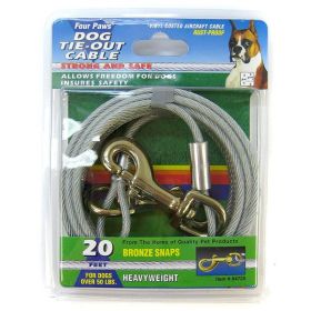 Four Paws Dog Tie Out Cable - Heavy Weight - Black (size: 20' Long Cable)
