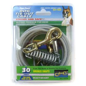 Four Paws Dog Tie Out Cable - Heavy Weight - Black (size: 30' Long Cable)