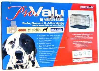 Precision Pet Pro Value by Great Crate - 1 Door Crate - Black (size: Model 4000 (36"L x 23"W x 25"H) For Dogs up to 70 lbs)