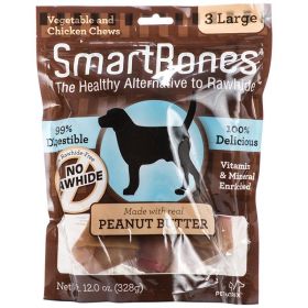 SmartBones Peanut Butter Dog Chews (size: Large - 6.5" Long - Dogs over 40 Lbs (3 Pack))