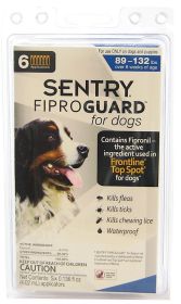 Sentry FiproGuard for Dogs (size: Dogs 89-132 lbs (6 Doses))