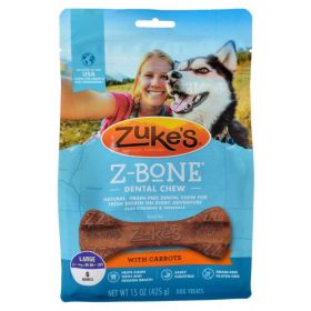Zukes Z-Bones Dental Chews - Clean Carrot Crisp (size: Large (6 Pack - 15 oz))