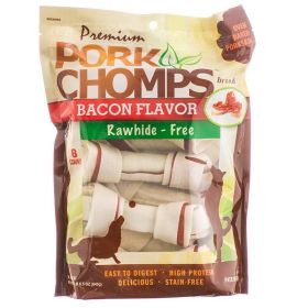 Pork Chomps Premium Pork Knotz - Bacon Flavor (size: Medium - 8 Count - (7" Chews))