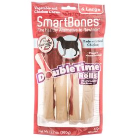 SmartBones DoubleTime Roll Chews for Dogs - Chicken (size: Large - 4 Pack - (7.5" Long - For Dogs Over 50 lbs))