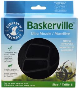 Baskerville Ultra Muzzle for Dogs (size: Size 5 - Dogs 60-90 lbs - (Nose Circumference 13.7"))