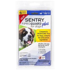 Sentry Fiproguard Plus IGR for Dogs & Puppies (size: X-Large - 6 Applications - (Dogs 89-132 lbs))
