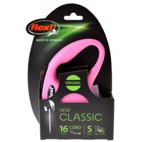 Flexi New Classic Retractable Cord Leash - Pink (size: Small - 16' Lead (Pets up to 26 lbs))