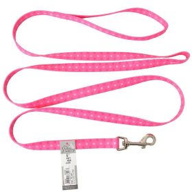 Pet Attire Styles Polka Dot Pink Dog Leash (size: 6' Long x 5/8" Wide)