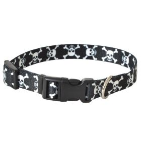 Pet Attire Styles Skulls Adjustable Dog Collar (size: 10"-14" Long x 5/8" Wide)