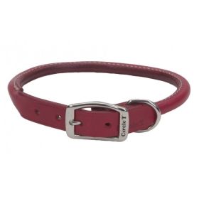 Circle T Oak Tanned Leather Round Dog Collar - Red (size: 18" Neck)