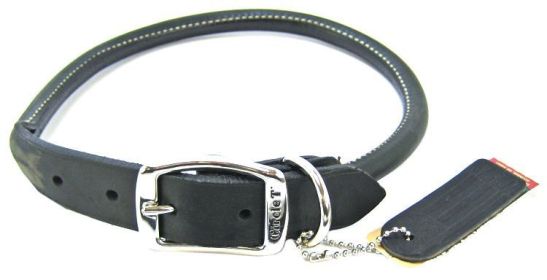 Circle T Pet Leather Round Collar - Black (size: 22" Neck)
