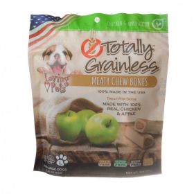 Loving Pets Totally Grainless Meaty Chew Bones - Chicken & Apple (size: Large Dogs - 6 oz - (Dogs 41+ lbs))