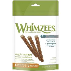 Whimzees Natural Dog Treats - Veggie Sausage Sticks (size: Large - 7 Pack - (Dogs 40-60 lbs))