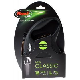 Flexi New Classic Retractable Tape Leash - Black (size: Large - 16' Tape (Pets up to 110 lbs))