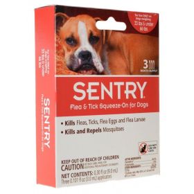 Sentry Flea & Tick Squeeze-On for Dogs (size: Large - 3 Count - (Dogs 33-66 lbs))